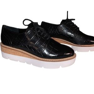 Steve Madden Wrenley Black Crocodile Platform Shoe